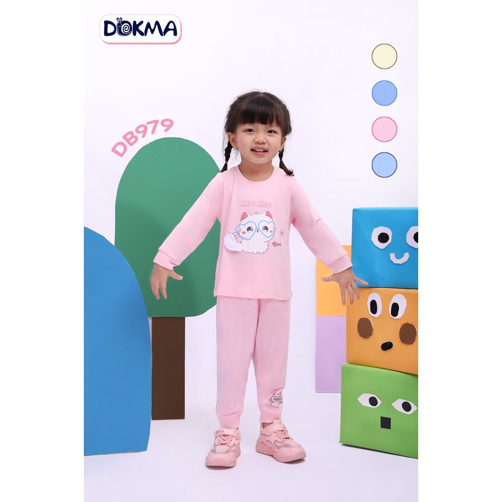 Bộ dài tay cài vai Dokma - chất sợi tre siêu mềm mát, kháng khuẩn, ngăn tia UV