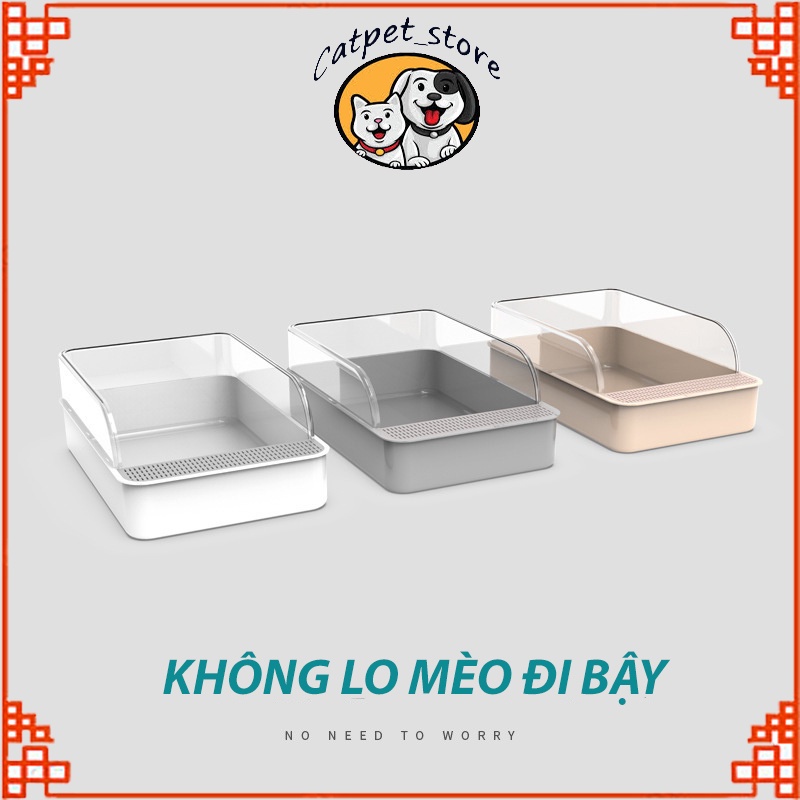 Chậu vệ sinh chó mèo cao cấp,chậu vệ sinh thú cưng cao cấp có vách ngăn,ngăn vương vãi