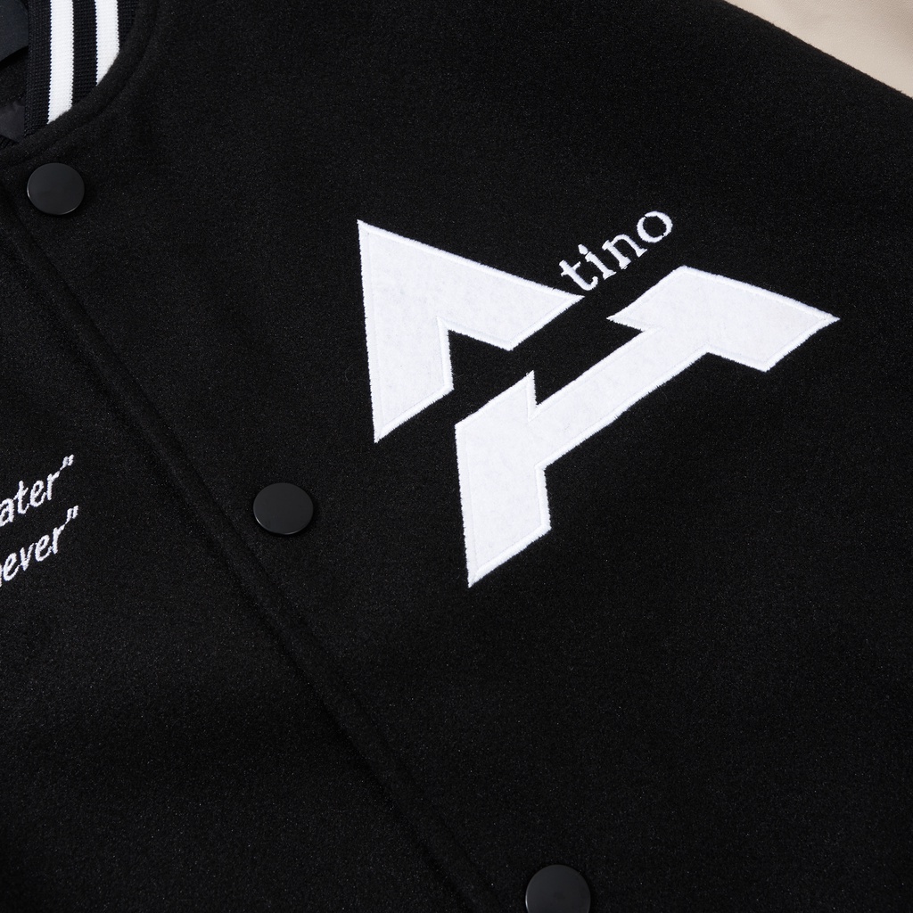 Áo Khoác Varsity ATINO Vải Dạ Mix Da PU Lót Gió Hàn Quốc Phong Cách Trẻ Trung Chuẩn Form Nam AD1.8998