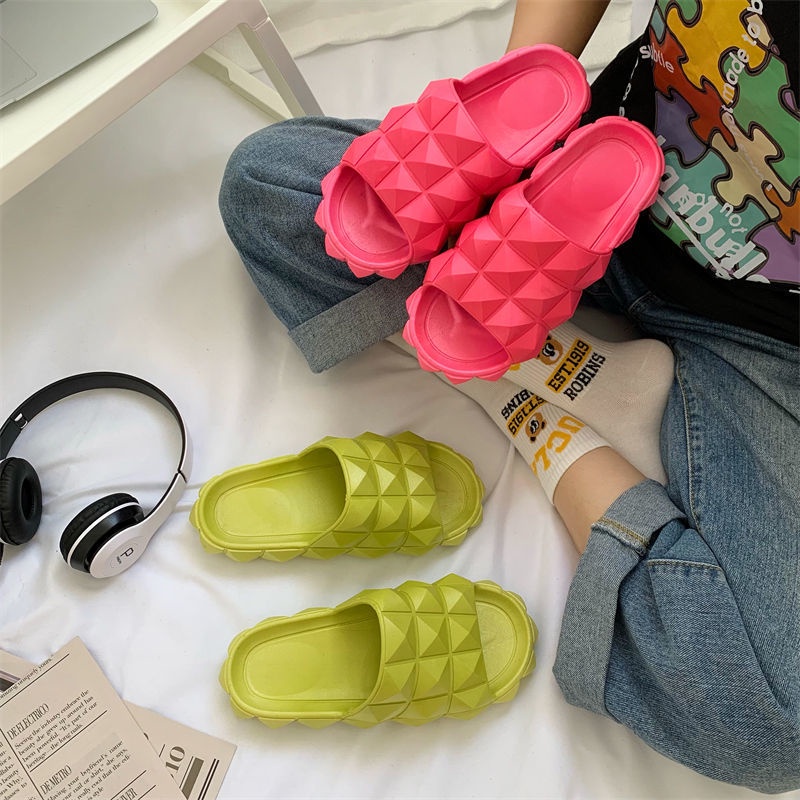 Oeteo Dép Đi Trong Nhà Đế Bằng Màu Trơn Thiết Kế Đơn Giản Cho Nữ