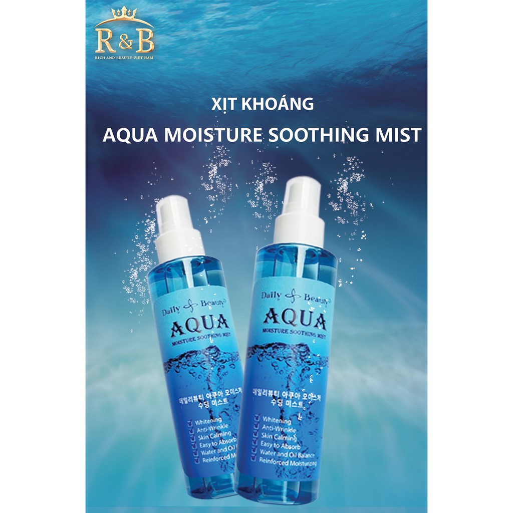 Xịt khoáng Aqua nhập khẩu Hàn Quốc R&B, cấp ẩm tức thì cho làn da cần nước