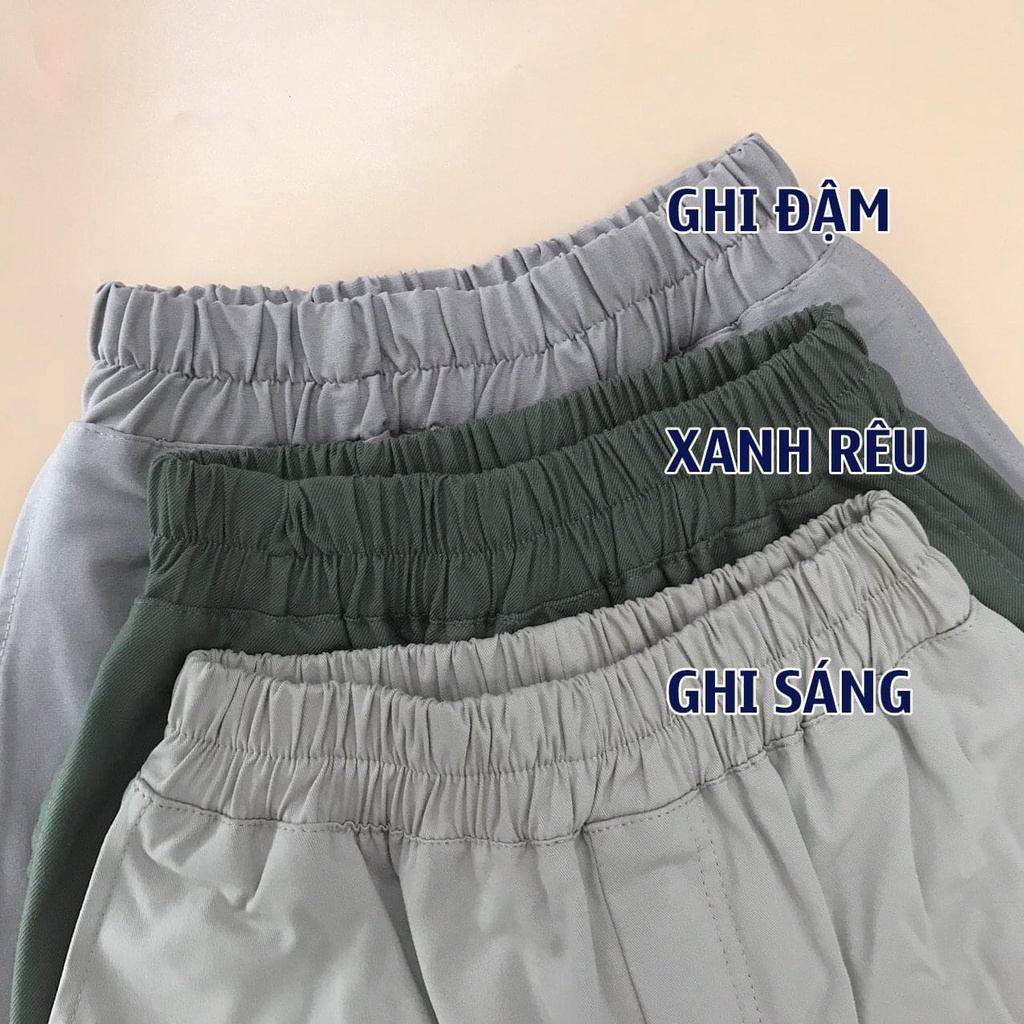 Quần kaki dài, quần dài cho bé kaki chất mềm cạp chun phong cách Hàn Quốc từ 15-35kg