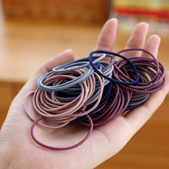 Set 100 Dây Cột Tóc Nhiều Màu Siêu Dễ Thương