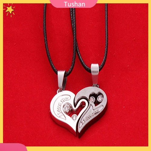 Set 2 dây chuyền với mặt hình trái tim xinh xắn cho cặp đôi