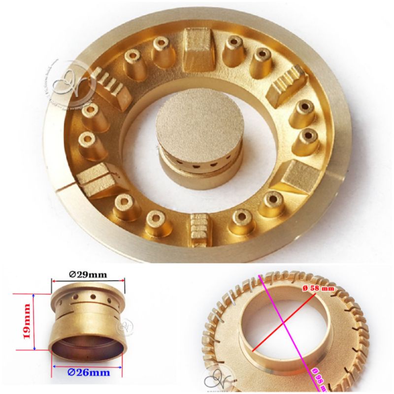 Mâm Sen Chia Lửa ( chất liệu bằng atimon hợp kim của nhôm ) fi 100mm, Lọt Lòng 58mm + Đầu Hâm fi 30mm