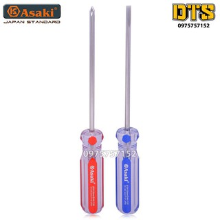 Tô vít - Tuốc nơ vít đầu dẹp, bake cán cứng nhựa trong Asaki giocongcu