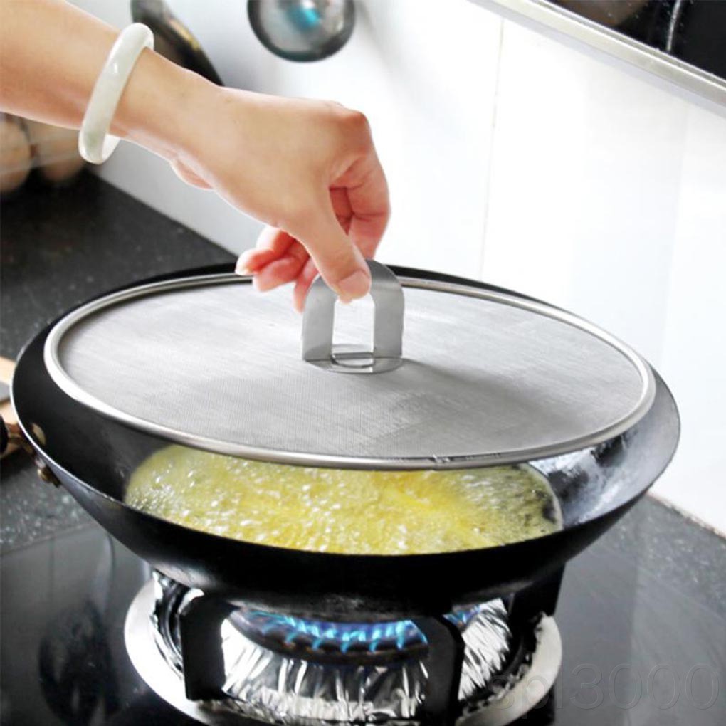 Nắp đậy chảo chiên chống bắn dầu làm bằng thép không gỉ