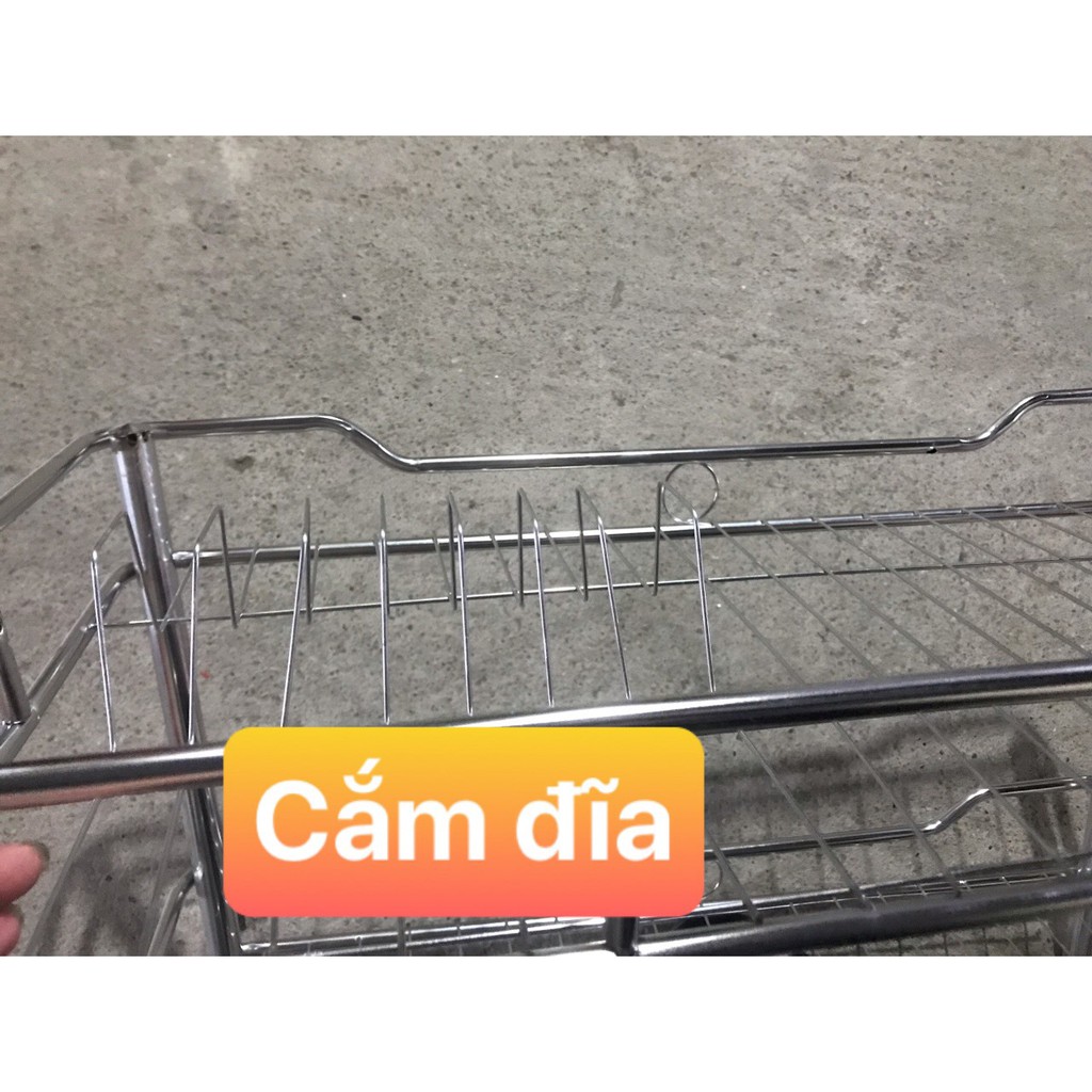 combo trạn bát inox 2 tầng + ống cắm đũa inox dày