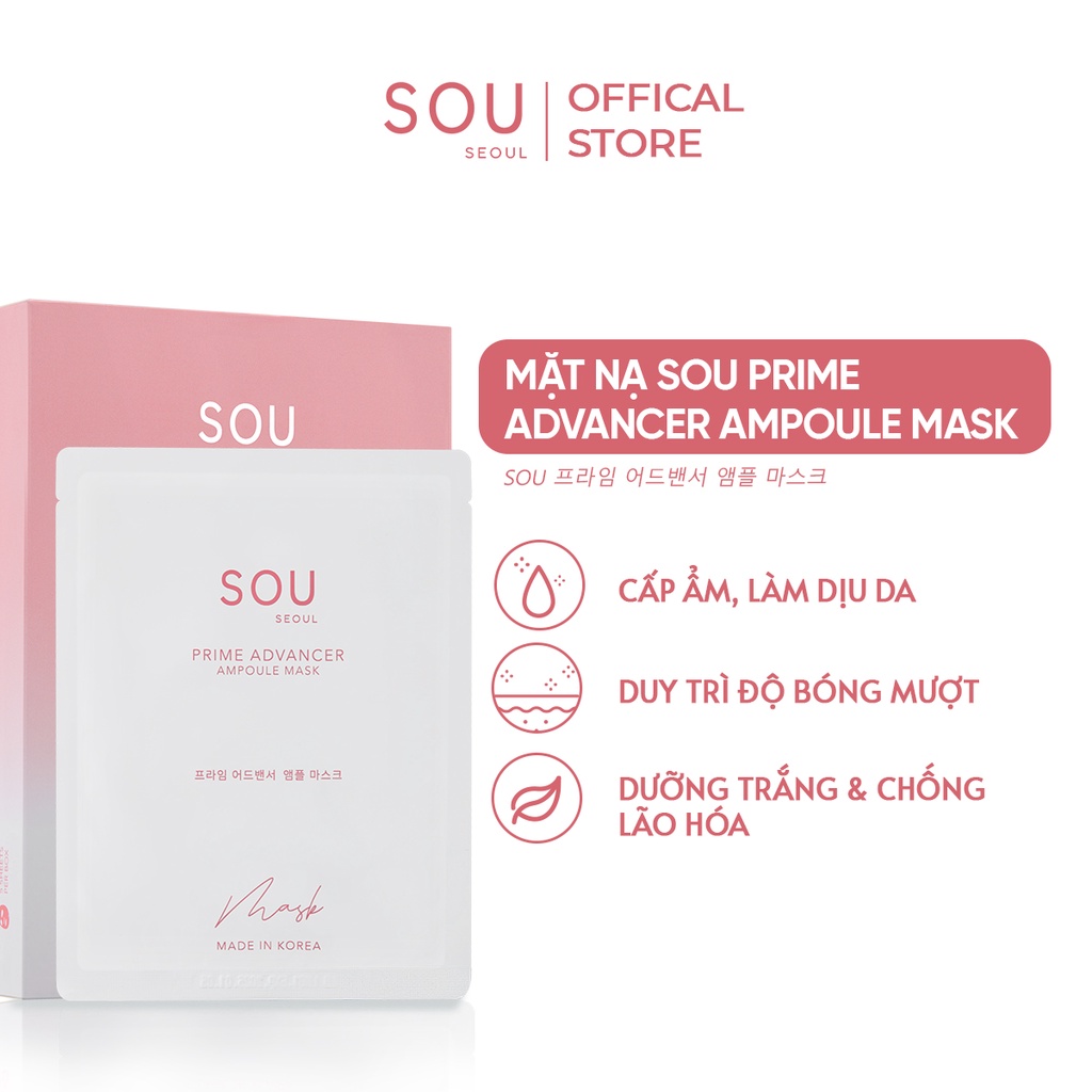 Mặt Nạ Collagen Hàn Quốc SOU - Cấp Ẩm, Dưỡng Da, Thải Độc, Ngừa Lão Hóa