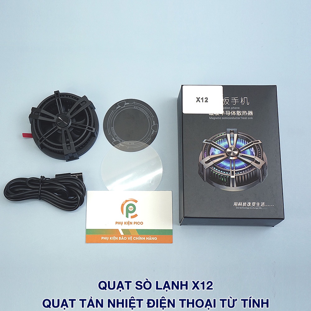 Quạt tản nhiệt Ipad máy tính bảng sò lạnh X12 / X8 hút nam châm sạc không dây led RGB - Quạt tản nhiệt máy tính bảng