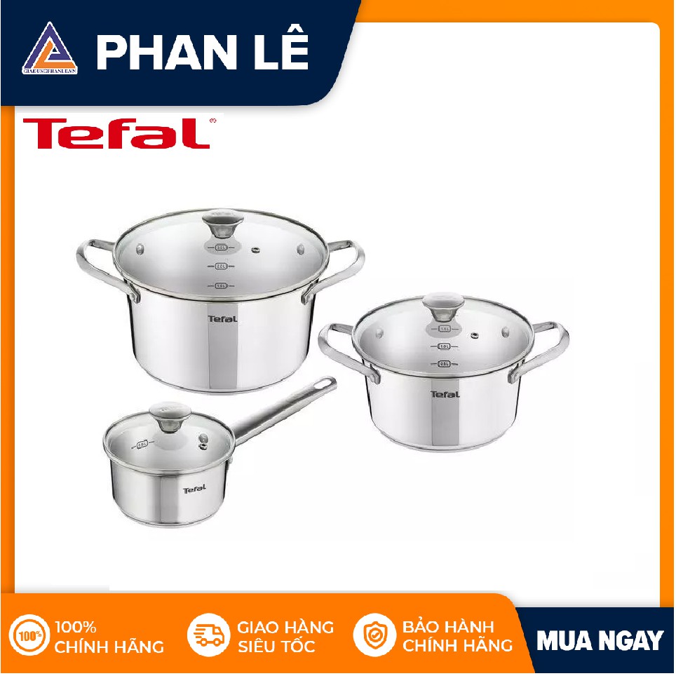 BỘ NỒI INOX TEFAL SIMPLEO 3 CÁI (B907S644)