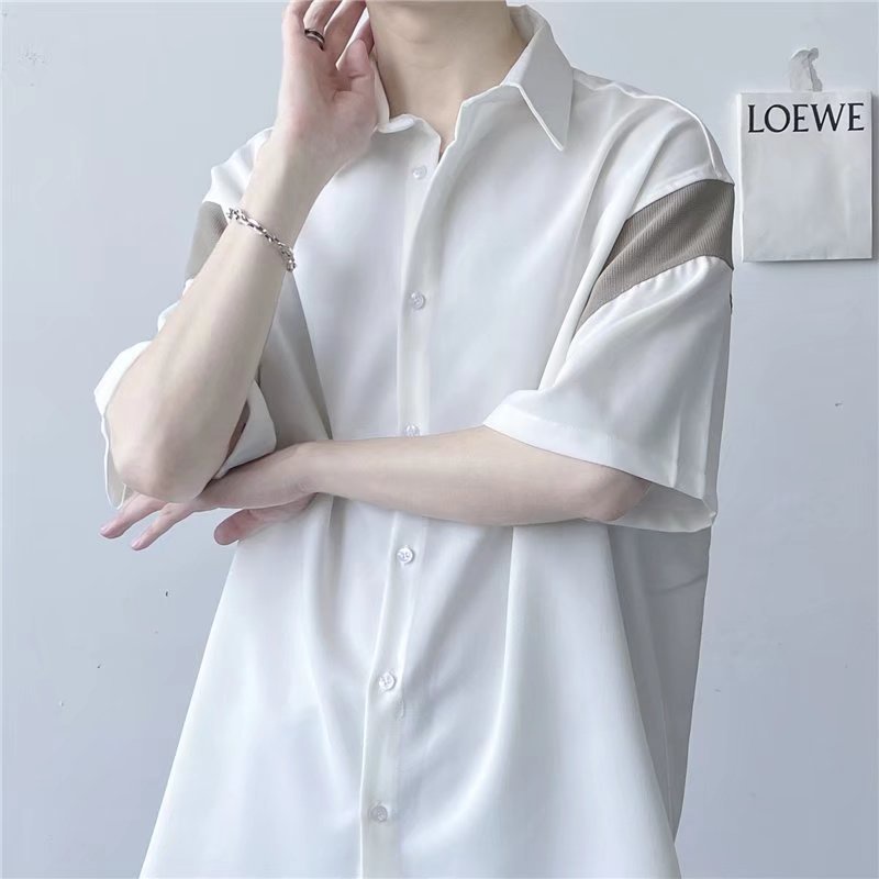 Áo Sơ Mi Đồng Phục Tay Ngắn Thời Trang Mùa Hè Hàn Quốc Cho Nam