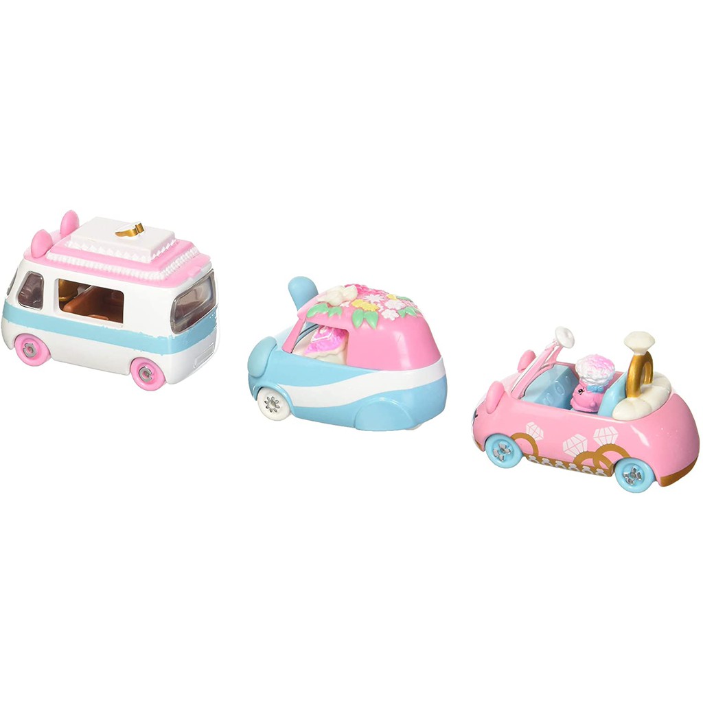 Bộ đồ chơi 3 xe hoa Shopkins Cutie Cars S3 3 Pack Wedding Wheels (Mỹ)