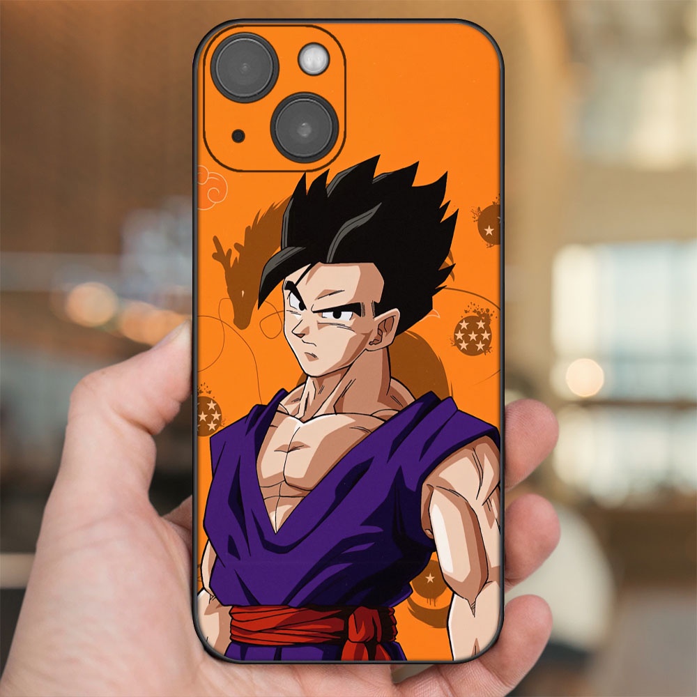 Ốp lưng iPhone 14 dẻo đen cạnh vuông in hình Gohan Dragon Ball