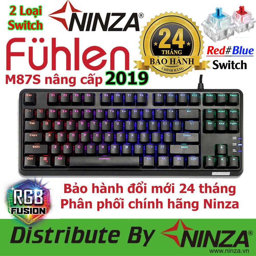 Bàn phím cơ Fuhlen M87s RGB Giảm 30k khi nhập MAYT30 - Bàn phím Fuhlen M87s giá rẻ Led RGB