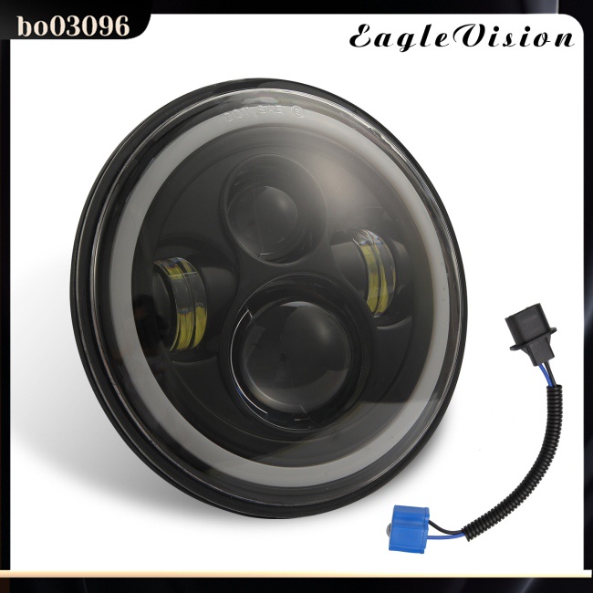 Đèn Pha LED 7 Inch Mắt Thiên Thần Màu Hổ Phách Cho Xe Hơi / Xe Máy