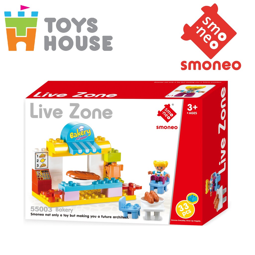 Bộ đồ chơi lắp ghép smoneo duplo miếng to Cửa hàng bánh ngọt Smoneo 33 chi tiết Toyhouse - 55003 cho bé từ 3 tuổi