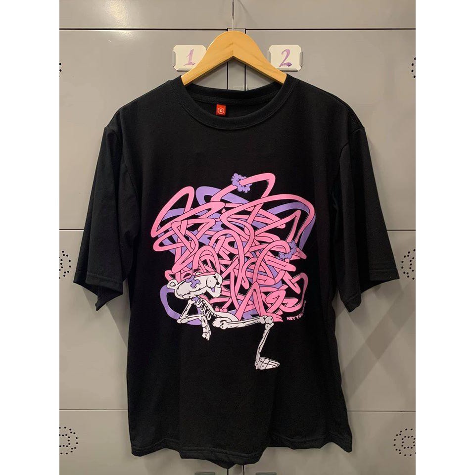 [LOCAL BRAND] Áo thun báo hồng V2 tay lỡ form rộng vải Cotton - Thời trang nam nữ Unisex Streetwear Hàn Quốc