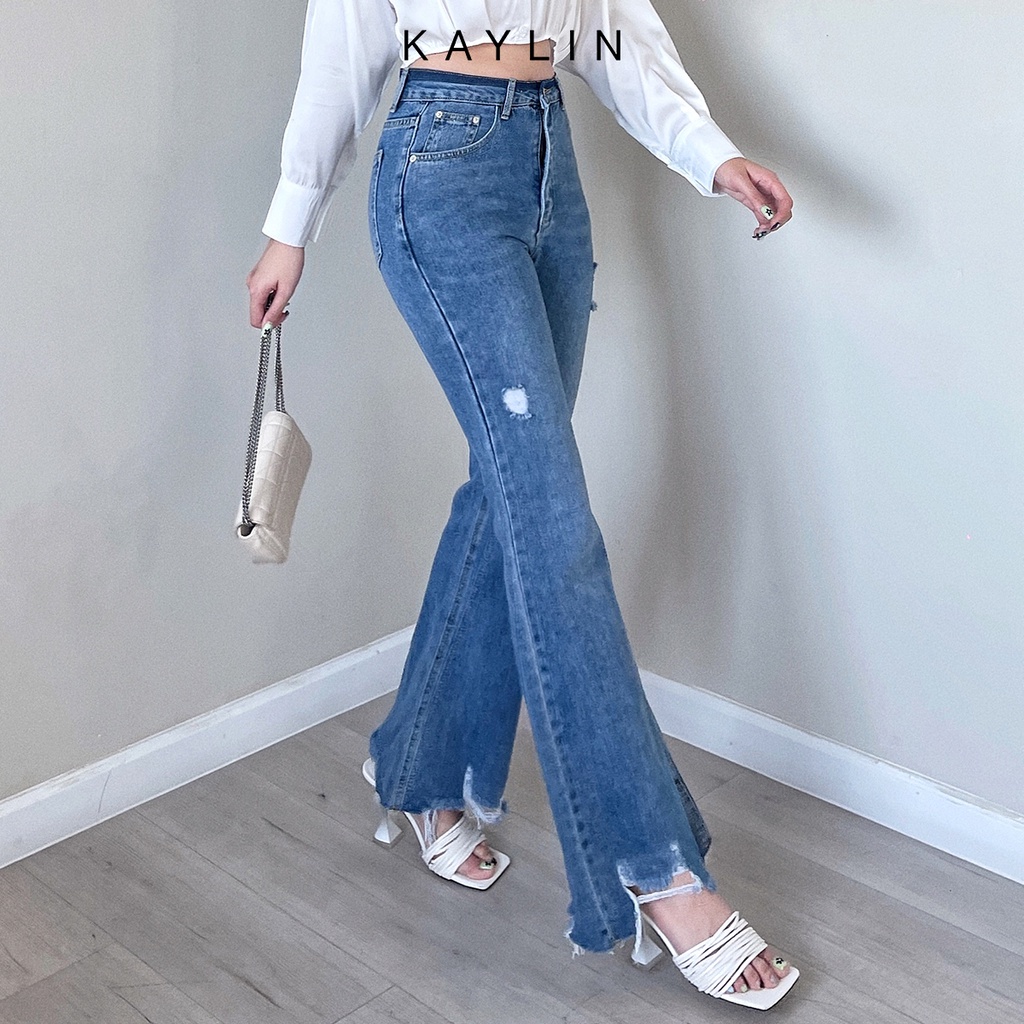 Quần jean ống loa rách N1727 - KAYLIN