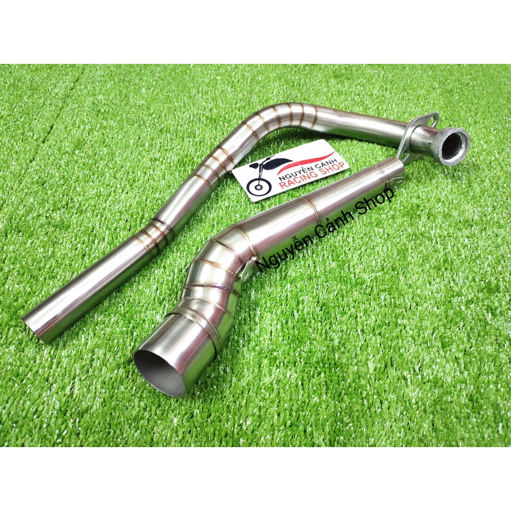 Cổ pô 2 khúc Inox mối hàng titan-Wave Dream-Sirius-Wave A 2017-Exciter-Winner