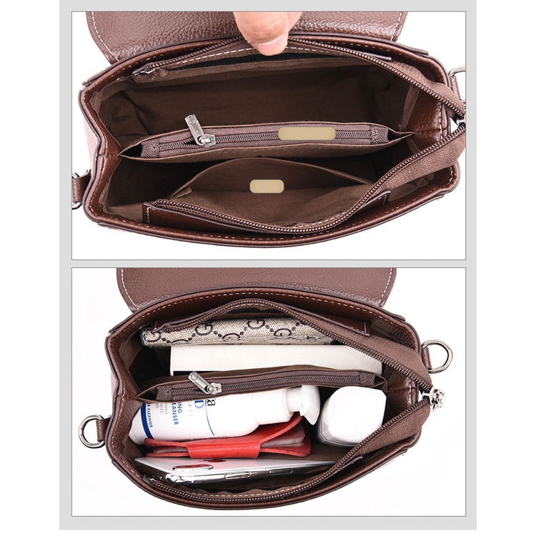 Túi đeo chéo CHUWANGLIN màu trơn thiết kế đơn giản thời trang cho nữ