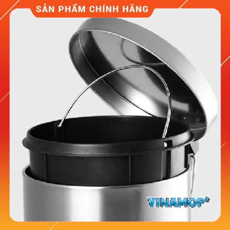 [FreeShip] 20L - THÙNG RÁC TRÒN INOX ĐẠP CHÂN VINAMOP TNTB200 - HÀNG CHÍNH HÃNG VINAMOP