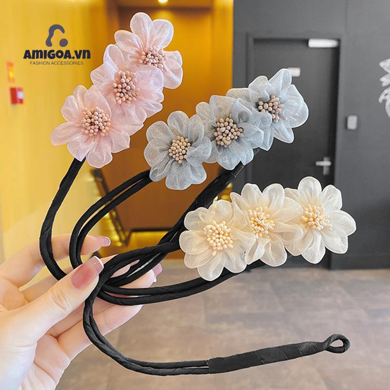 ✨✨Kẹp Tóc Đính Hoa Tạo Kiểu Tóc Duyên Dáng Đơn Giản