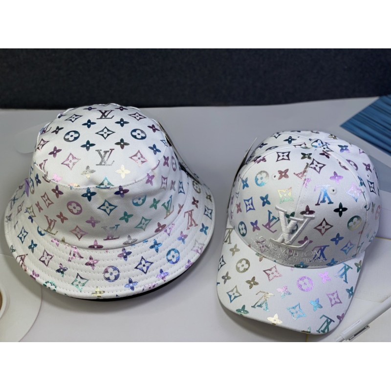 Combo Mũ/nón 1 cặp bucket + kết in kim tuyến cực đẹp