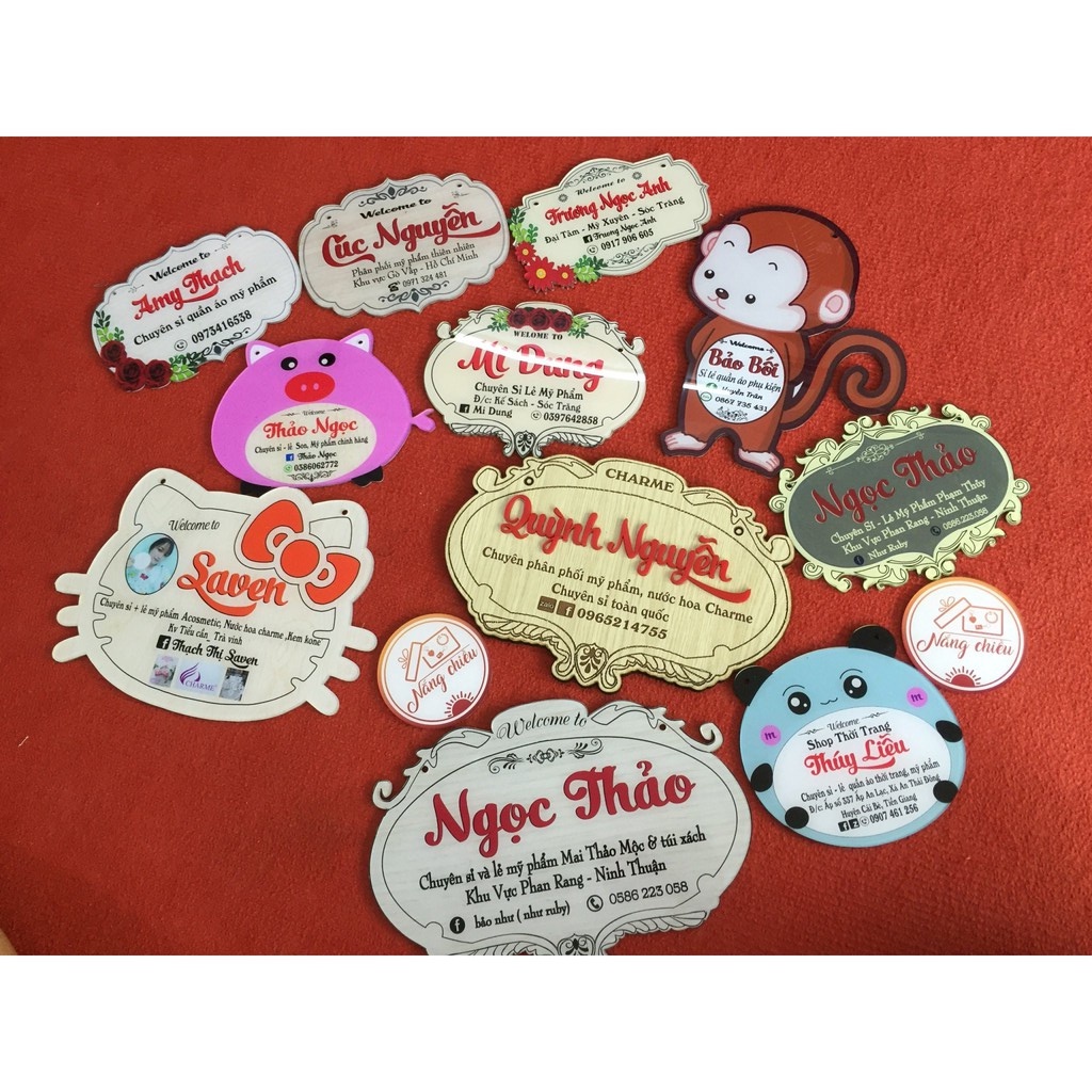 Bảng hiệu mica in thương hiệu shop - Free thiết kế - Mẫu bò sữa đáng yêu