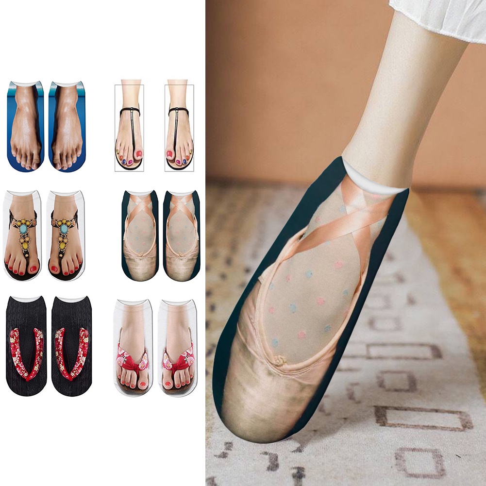 Tất Chân In Hình 3D Vui Nhộn Cho Nữ