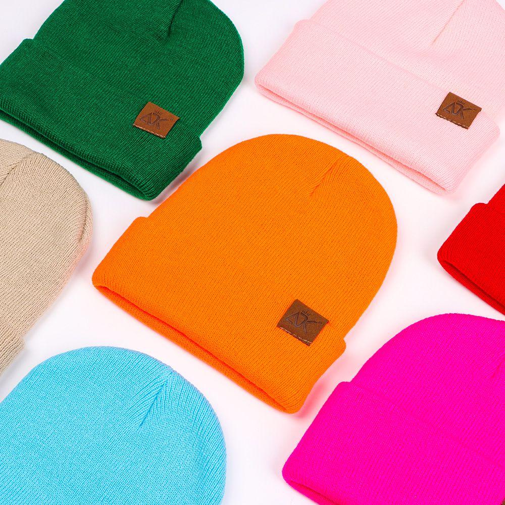 Mũ Beanie Dệt Kim Màu Trơn Dễ Thương Chất Lượng Cao Cho Nam Nữ