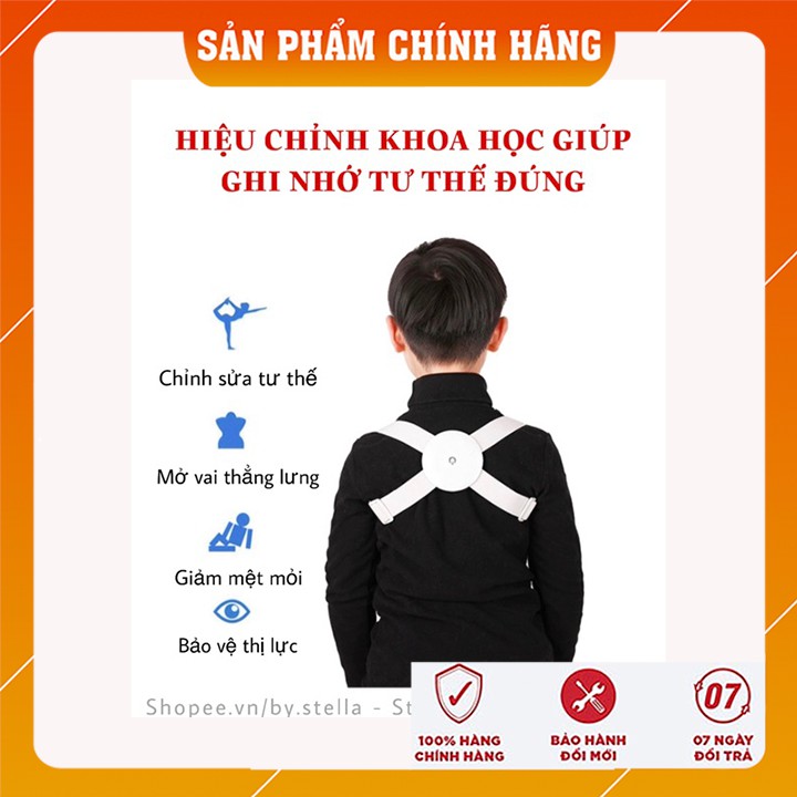 Đai Chống Gù Lưng Cao Cấp Thông Minh Giảm Cận Thị Cảm Ứng Rung Nhật Bản Cho Trẻ Em và Người Lớn