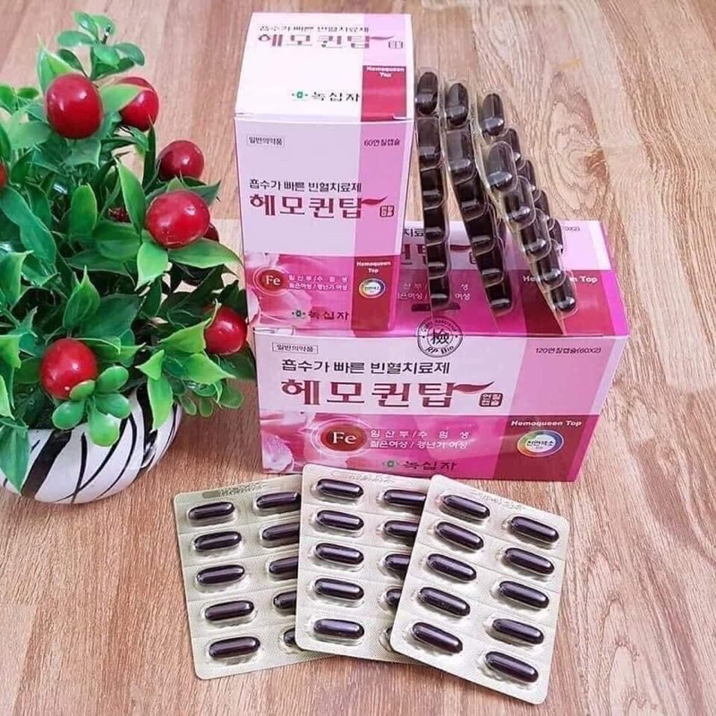 [ĐỦ MẪU MỚI] Viên Uống Bổ Sung Sắt KGF, HEMOQUEEN TOP Hàn Quốc, Hộp 120V