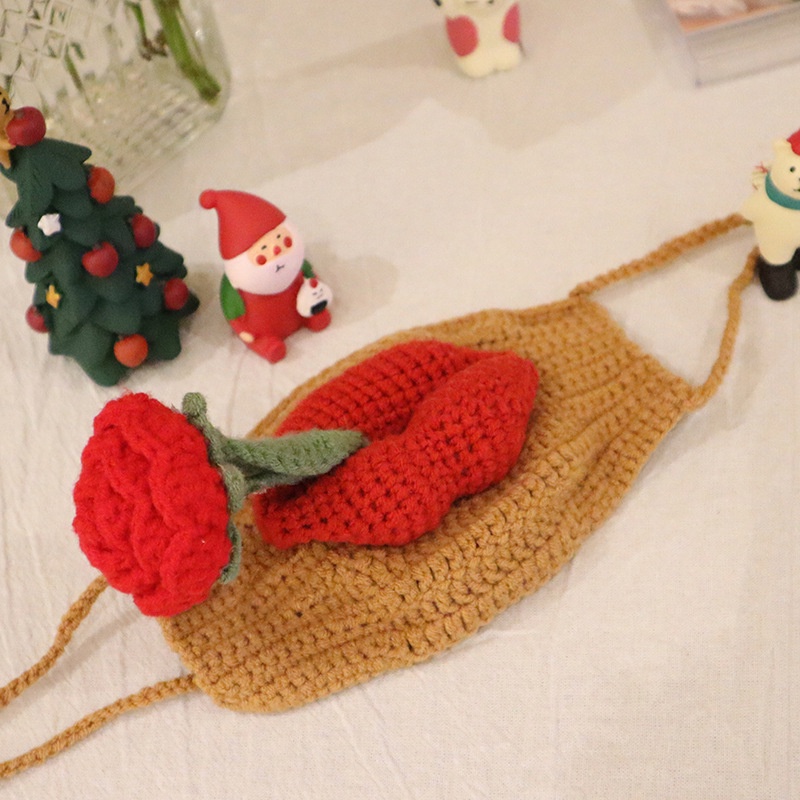 Khẩu trang dệt kim dày chống bụi hình đôi môi vui nhộn thời trang Hàn Quốc giặt được tái sử dụng được