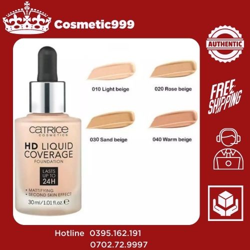 Kem nền catrice, foundation che khuyết điểm cho da dầu mụn lâu trôi kiềm dầu Cosmetic999