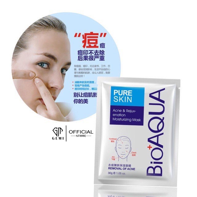 Mặt Nạ Dưỡng Trắng Pure Skin 🌿𝑭𝒓𝒆𝒆𝒔𝒉𝒊𝒑🌿 Xóa Tan Mụn BioAQUA - Sạch Nhờn, Hết Mụn Mặt Nạ Dành Cho Da Dầu Mụn | BigBuy360 - bigbuy360.vn