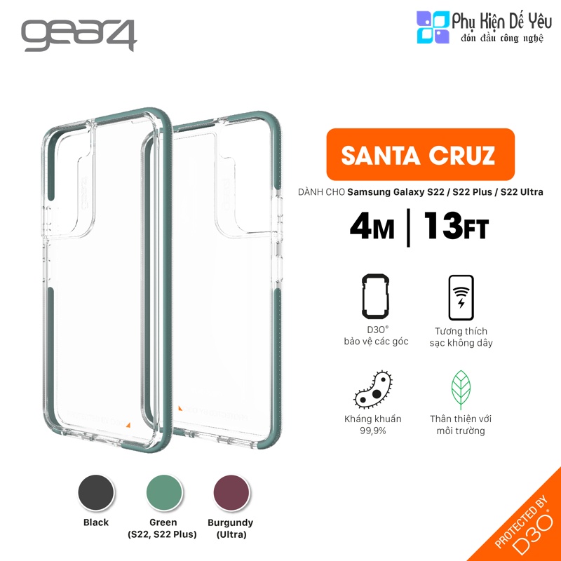 Ốp Gear4 Santa Cruz cho SAMSUNG GALAXY S22 Ultra/ SS22 Plus/ S22 (SẢN PHẨM PHÂN PHỐI CHÍNH HÃNG TẠI THỊ TRƯỜNG VIỆT NAM)
