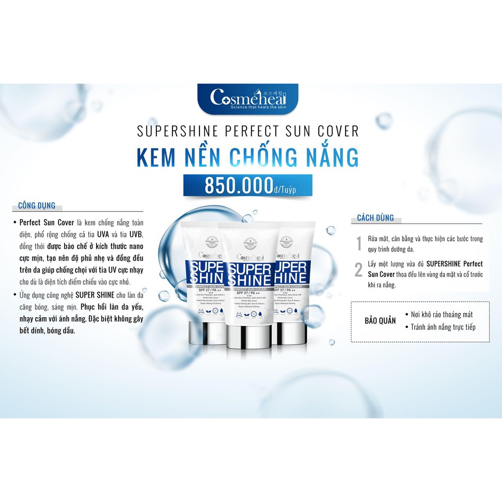 [HÀNG NHẬP KHẨU] Kem nền chống nắng Cosmeheal SuperShine Perfect Sun Cover