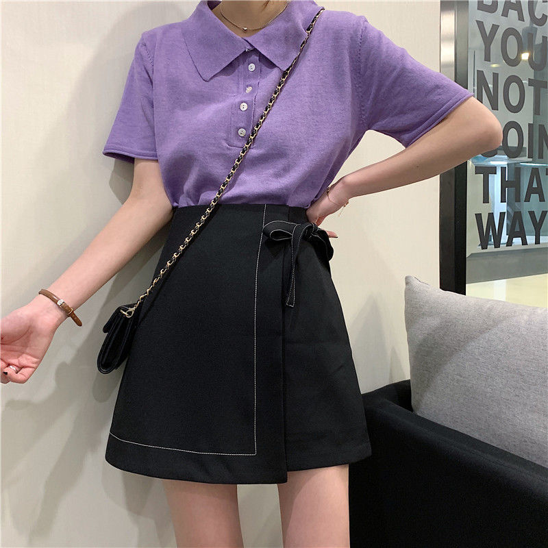 Chân Váy Chữ A Lưng Cao Phối Nơ Xinh Xắn Theo Phong Cách Hàn Quốc Cho Nữ | BigBuy360 - bigbuy360.vn