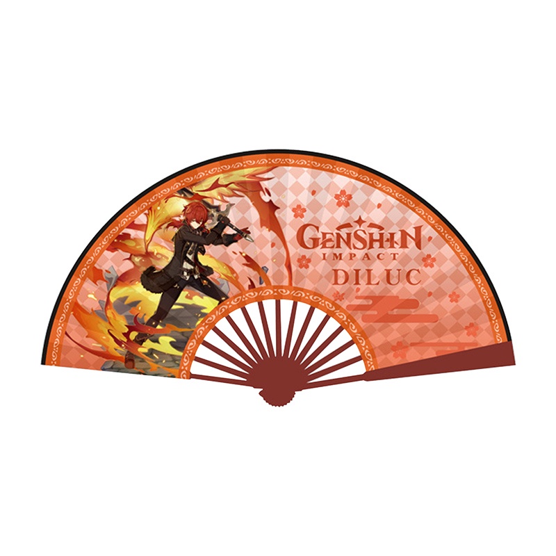 Quạt Điện Tử Cầm Tay 10 Inch Bằng Vải Lụa Gấp Gọn Anime Zhong Li Yuan God