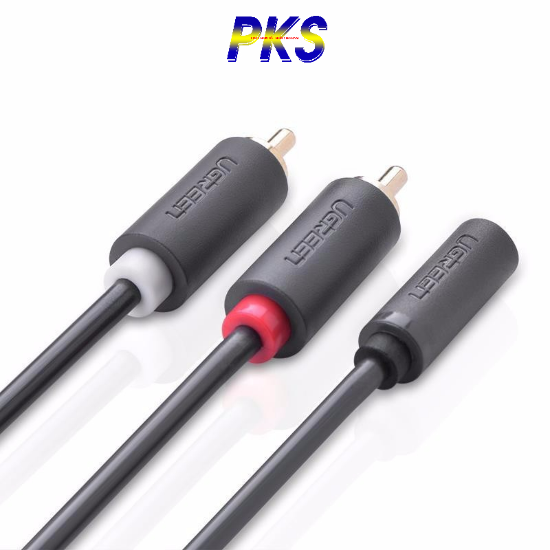 Dây cáp 3.5mm cái ra 2 đầu RCA đực dài 1.5M UGREEN AV111 10548