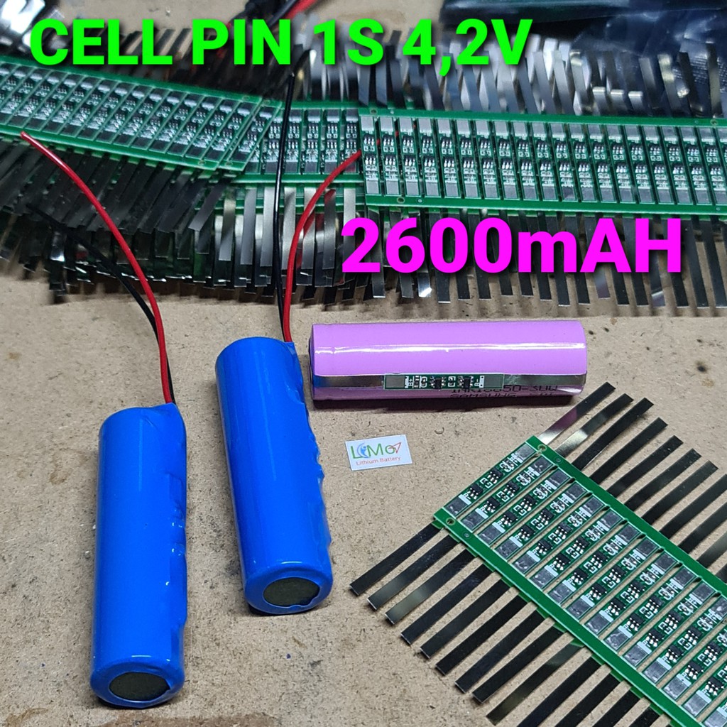 Pin lithium 18650 3,7v 2600mAH. Khối pin lithium 1s 3,7v có mạch bảo vệ 1S Chống chai pin - LiMo