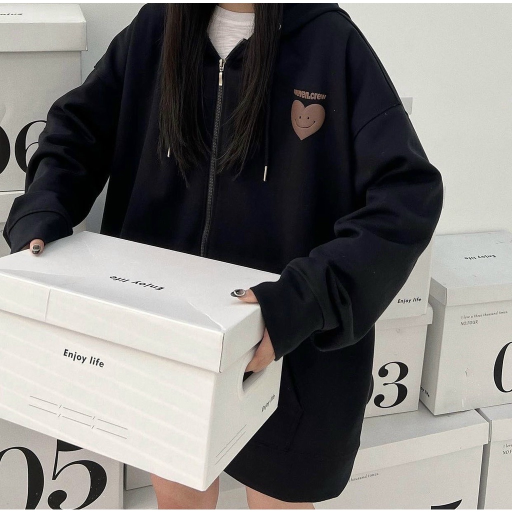 Áo KHOÁC Hoodie SWEVEN trái tim Nam Nữ Ulzzang Unisex FAMMILYSHOP
