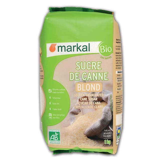 Đường mía thô hữu cơ hạt nhỏ Markal 1kg