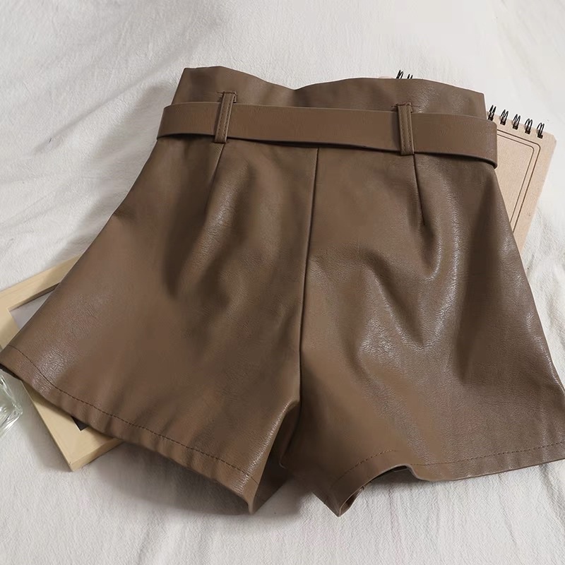 Quần short da kèm đai 3 màu