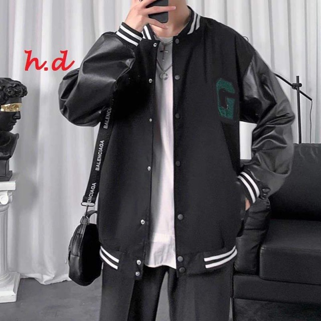 Áo bomber logo G tay bóng HDN876