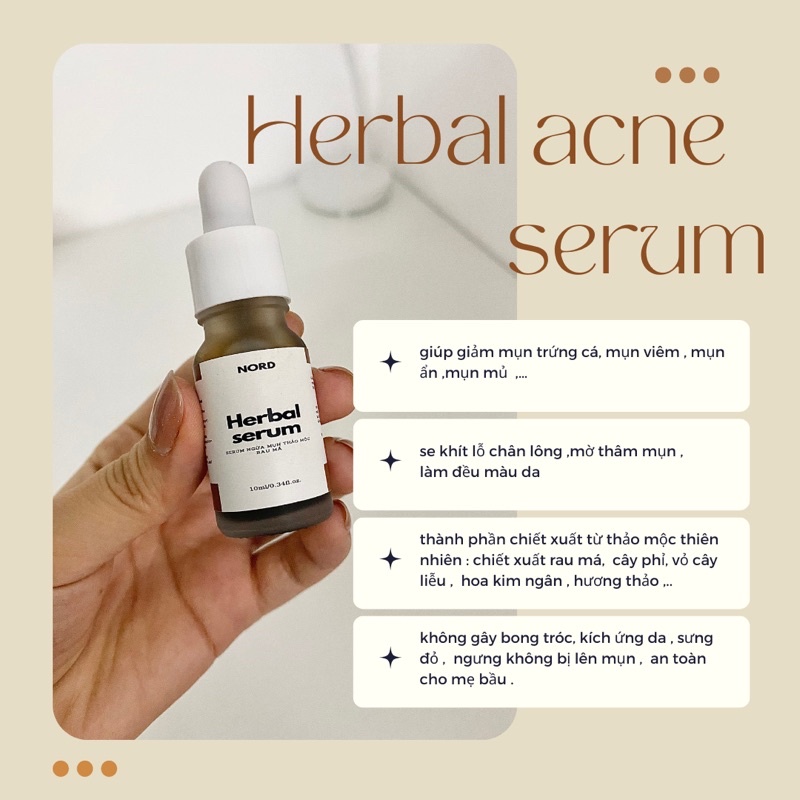 Serum rau má thảo mộc giúp ngăn ngừa mụn và thâm , se khít lỗ chân lông handmade