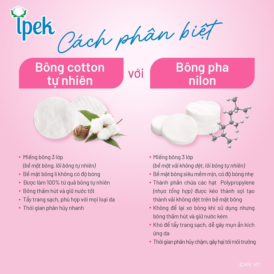 Bông tẩy trang Ipek Thổ Nhỹ Kì 150 miếng Cotton Pad chính hãng