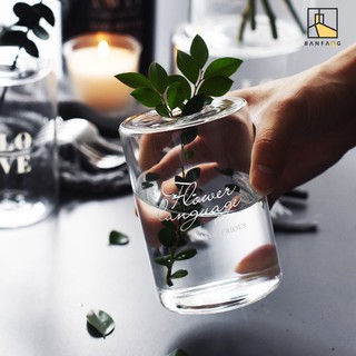 BANFANG Lọ hoa thuỷ tinh thiết kế đơn giản sang trọng trang trí không gian