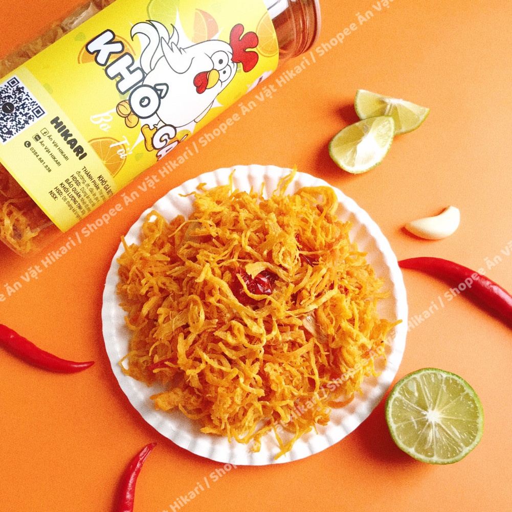 Khô Gà Bơ Tỏi 300g Đồ Ăn Vặt Ngon An Toàn Vệ Sinh Thực Phẩm - Hikari | BigBuy360 - bigbuy360.vn